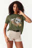 Light Khaki Animal Foil Heart Front Tee