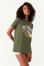 Light Khaki Animal Foil Heart Front Tee