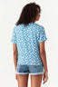 Multi Daisy Allover Tie Front Tee