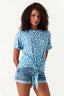 Multi Daisy Allover Tie Front Tee