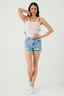 Pink Frill Strap Sleeveless Bodysuit
