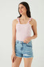 Pink Frill Strap Sleeveless Bodysuit