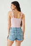 Pink Frill Strap Sleeveless Bodysuit