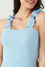 Blue Frill Strap Sleeveless Bodysuit