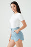 Blue Angled Hem Shorts
