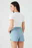 Blue Angled Hem Shorts
