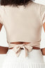 Neutral Plain Tie Back Crop Tee