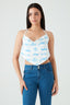 Multi Porcelain Slinky Halter Top
