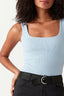 Dusty Blue Square Neck Rib Bodysuit
