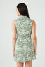 Khaki Printed Sleeveless Shirt Dress