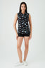 Black Floral Sleeveless Shirt