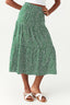 Green Ditsy Tiered Midi Skirt