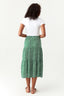 Green Ditsy Tiered Midi Skirt