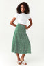 Green Ditsy Tiered Midi Skirt