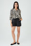 Neutral Printed Elasticated Hem Blouse