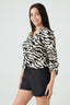 Neutral Printed Elasticated Hem Blouse