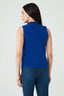 Cobalt Blue Shirred Neck Chiffon Blouse