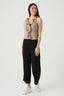 Suede Frill Collar V Neck Vest