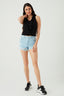 Black Frill Collar V Neck Vest