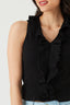 Black Frill Collar V Neck Vest