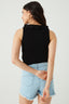 Black Frill Collar V Neck Vest