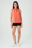 Peach Spot Print Shirred Neck Blouse