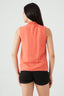 Peach Spot Print Shirred Neck Blouse