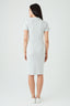 Grey Collar Detail Rib Midi Bodycon Dress