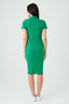 Green Collar Detail Rib Midi Bodycon Dress