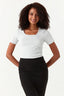 Light Grey Marl Cotton Rib Tie Back Top