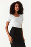 Light Grey Marl Cotton Rib Tie Back Top