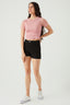 Pink Ruched Side Mesh Top