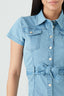 Midwash Denim Button Through Cargo Dress