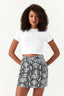 Mono Snake Print Denim Skirt