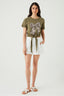 Khaki Animal Bow Tie Front Tee