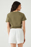 Khaki Animal Bow Tie Front Tee