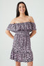 Lilac Spot Print Bardot Tea Dress