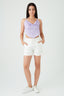 White Linen Pull On Short