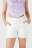 White Linen Pull On Short