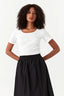 Ivory Cotton Rib Tie Back Top