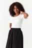 Ivory Cotton Rib Tie Back Top