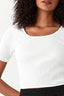 Ivory Cotton Rib Tie Back Top