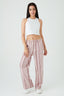 Pink Stripe Drawstring Pull On Trouser