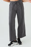 Metal Grey Pintuck Seam Wide Leg Jogger