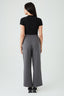 Metal Grey Pintuck Seam Wide Leg Jogger