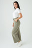 Khaki Casual Wide Leg Jogger
