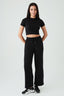 Black Casual Wide Leg Joggers