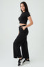Black Casual Wide Leg Joggers