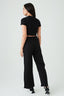 Black Casual Wide Leg Joggers