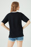 Black Sport Embroidered V Neck Tee